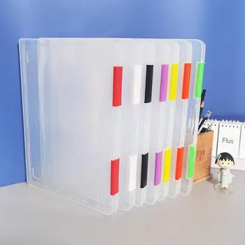 Прозрачная Утолщенная коробка для файлов формата А4 Пластиковая Коробка для сортировки офисных документов, Коробка для хранения с пряжкой, Дизайн Книги, Файловый архив, Коробки для печати, Организация