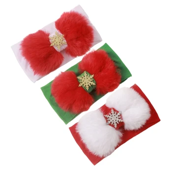 Рождественская детская повязка на голову, дышащий головной убор, эластичная лента для волос, украшение для волос малышей, подарок для душа для детских фотосессий