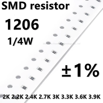 (100шт) 1206 SMD резистор 1% 2K 2.2K 2.4K 2.7K 3K 3.3K 3.6K 3.9K 1/4 Вт более высокого качества