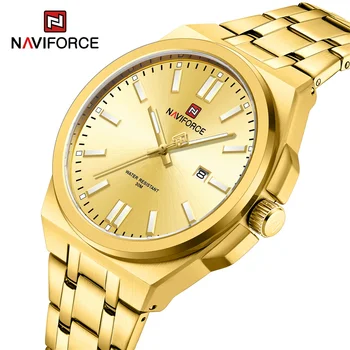 Топовый бренд NAVIFORCE Мужские Роскошные часы Модные Спортивные Водонепроницаемые часы с датой Кварцевые наручные часы Relogio Masculino из нержавеющей стали