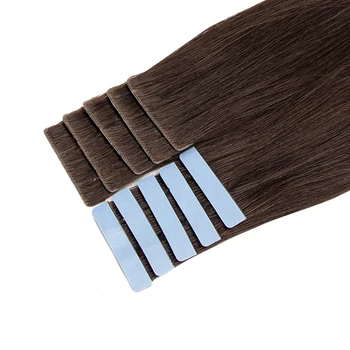 04 # Темно-коричневая невидимая лента для наращивания волос, ручная лента для наращивания волос, человеческие волосы, Клейкая лента для наращивания 10 шт. / упак.