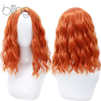 Короткие Парики Боб С Челкой Water Wave BOB парик для женщин Ginger 14-дюймовый Синтетический парик Из Термостойкого Волокна Волос Натуральный и стильный