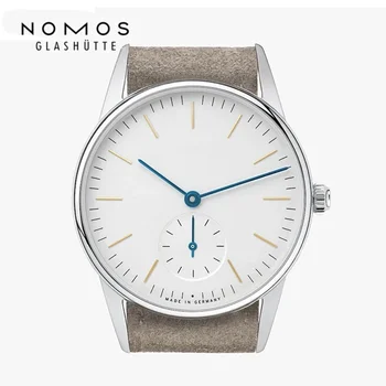 Для деловых мужских часов NOMOS Кварцевые часы с двумя с половиной иглами Из Сплава Нержавеющей стали для аналоговых Мужских часов Серии Same