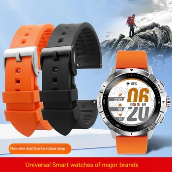 ремешок из фторопластовой резины 20мм 22мм для Samsung Galaxy Watch 4 5 pro/classic/Active 2 46/42/40/44 мм для huawei watch gt 2-2e-pro