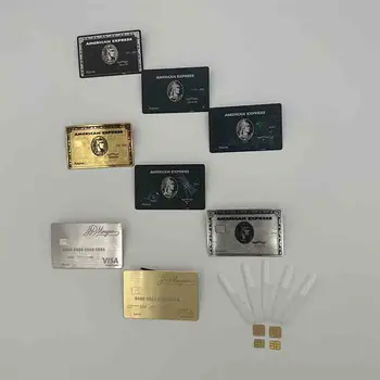 4442 Индивидуальная высококачественная НОВАЯ Металлическая карта RFID Бесконтактная карта NFC Визитная карточка Металлическая с подарочной коробкой