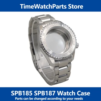 SPB185 Корпус SPB187 с серебряным браслетом из нержавеющей стали, детали для часов Seiko, безель, вставка для механизма NH35 NH36, Сапфировое стекло