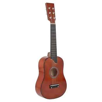 25-дюймовая мини-гитара из липы, 6-струнная акустическая гитара со звукоснимателями для начинающих детей, подарок для детей