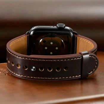 VIOTOO Ultra 49 мм ремешок для часов Apple Watch band 38 мм 41 мм 45 мм мужской ремешок Масло-воск из натуральной кожи для iwatch