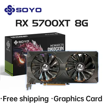 SOYO AMD Radeon RX5700XT 8G Новые Игровые видеокарты GDDR6 256Bit PCIE4.0x16 HDMI DP * 3 для настольного графического процессора Видеокарта для ПК