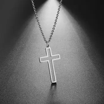 Ожерелье с крестом в форме Моей фигуры, ожерелья из нержавеющей стали для женщин, Маленький Крест, Цепочка-чокер золотого цвета, Подарок религиозных украшений