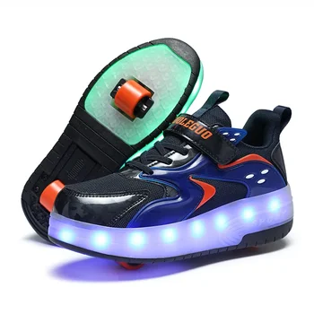Детские кроссовки USB Зарядка Детская Светящаяся обувь для роликовых коньков Амортизация Повседневная Обувь для скейтборда Спортивная обувь для девочек и мальчиков