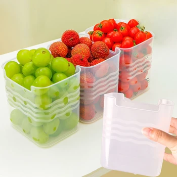 Ящик для хранения холодильника, мини-стеллаж для хранения кухонных принадлежностей, подставка для пакетов для соуса, Кухонный органайзер для хранения свежих продуктов, контейнер для хранения