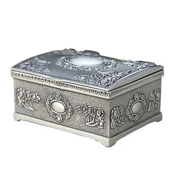 Металлическая шкатулка небольшого размера, маленькая безделушка, Винтажный ящик для хранения ювелирных изделий для колец, серег, ожерелья, сундука с сокровищами, органайзера
