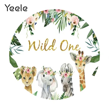 Круглый эластичный фон для фотосессии Yeele в джунглях с дикими животными, день рождения ребенка, круглый фон для фотосъемки в фотостудии