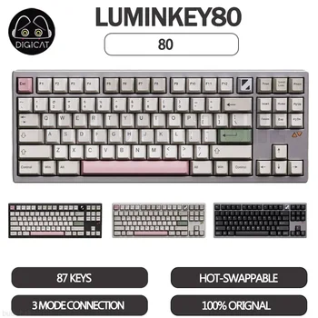 Прокладка Механической Клавиатуры Luminkey80 Gamer С Горячей Заменой Клавишных Колпачков PBT 3-Режимная Беспроводная Клавиатура С RGB Подсветкой Для Настройки Игровой Клавиатуры