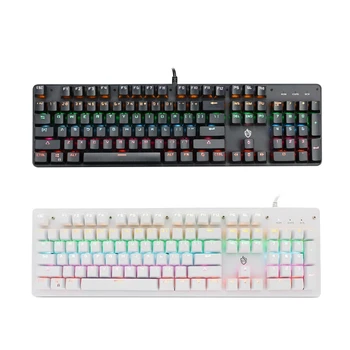 Клавиатура с 104 клавишами, механическая игровая клавиатура, круглая крышка для клавиш со светодиодной подсветкой