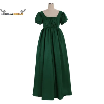 Простое зеленое платье эпохи Регентства, бальное платье Леди Регентства, Чайное платье с высокой талией, сшитое на заказ Средневековое бальное платье, платье большого размера