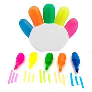 10шт Маркер для пальцев Маркер в форме ладони 5 Цветов Флуоресцентный маркер для заметок