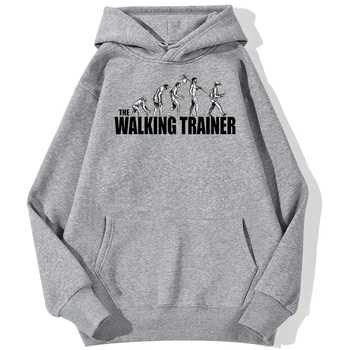 Толстовка с принтом The Walking Trainer, мужские повседневные теплые толстовки, модный забавный спортивный костюм, осенний флисовый мужской пуловер 2022 года.