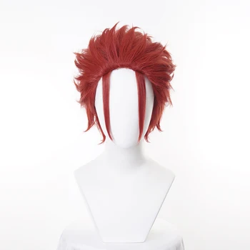 Парик Суо Микото Короткие рыжие синтетические волосы Косплей костюм Парики для мужской вечеринки на Хэллоуин + Шапочка для парика