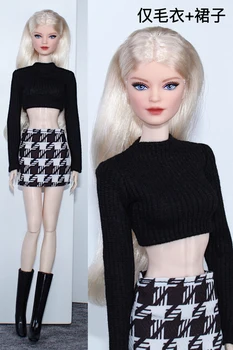 Комплект одежды/ черная рубашка с длинным рукавом + юбка с ласточкиным поясом / 30 см кукольная одежда костюм Для 1/6 Xinyi FR ST Куклы Барби