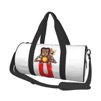 Спортивная сумка Cat Report, американские забавные Оксфордские спортивные сумки, большая сумка для плавания, изготовленная на заказ, Симпатичная сумка для фитнеса для мужчин