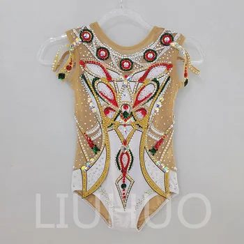 LIUHUO Индивидуальные купальники для художественной гимнастики для девочек и женщин, платье для экзамена по искусству, белое