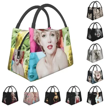 Сексуальная женская сумка для ланча с изоляцией Marilyns Monroe в стиле абстрактного поп-арта, сменный термоохладитель, ланч-бокс для еды, для работы и путешествий