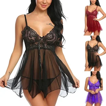Комплект из 2 предметов, женское сексуальное эротическое белье-слинг, ночное белье, халат, ночная сорочка, Привлекательная Сексуальная пижама, Очаровательное ночное платье, одежда для сна