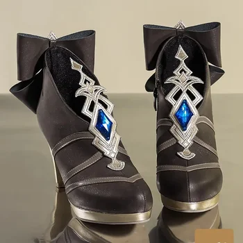 Обувь для косплея Navia, игра Genshin Impact, Женские карнавальные ботинки Navia с острым носком.