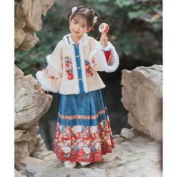 Красное традиционное платье в китайском стиле Hanfu с воротником-стойкой, Изящные вышитые пуговицы для платья девушки