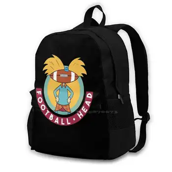 Футбольная голова, Школьные сумки для девочек-подростков, дорожные сумки для ноутбуков, Мультфильмы Nicktoons, Мультфильмы 90-х, Арнольд Футбольная Голова
