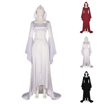Японское готическое платье для косплея, женский универсальный халат с длинным рукавом и рюшами, белые, черные платья Миди для Хэллоуина Y2k, Vestido для вечеринки в честь Хэллоуина