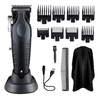 km 2296 Профессиональные аккумуляторные машинки для стрижки волос для мужчин, перезаряжаемые триммеры для волос / бороды с основанием, регулируемая машинка для стрижки