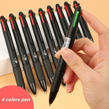 5 Шт Многоцветная шариковая ручка 0,7 мм Черная Синяя Красная Зеленая с заправкой 4 Цвета чернил Шариковые ручки для школьных маркеров Письменные принадлежности