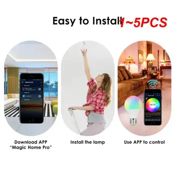 Умная Wifi лампа E27 с регулируемой яркостью Светодиодная лампа RGB Color Light Приложение Wi-Fi Пульт дистанционного управления через IOS Android для умных домов