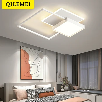 Современный светодиодный потолочный светильник, минималистичный белый потолочный светильник для гостиной, кабинета, домашнего освещения, внутренних светильников с регулируемой яркостью