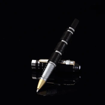 1шт Бизнес-ручка-роллер 0,5 мм черная заправка Офисная шариковая ручка для студентов/Металлическая шариковая ручка/гелевые ручки Школьные принадлежности