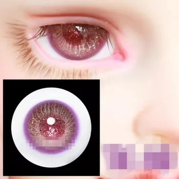 Bjd Doll Eyes Фиолетовое глазное яблоко из многослойного стекла 1/6 1/4 SD.14mm 16mm Бесплатная коробка для кукольных аксессуаров GA37