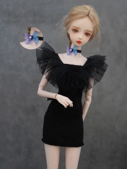 Черное кружевное тонкое платье + ожерелье /100% ручная работа, одежда для куклы 30 см, наряд для 1/6 Xinyi FR ST, одежда для Куклы Барби / игрушки для девочек