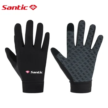 Велосипедные перчатки Santic Зимние Велосипедные перчатки, сохраняющие тепло, велосипедные перчатки с сенсорным экраном на весь палец