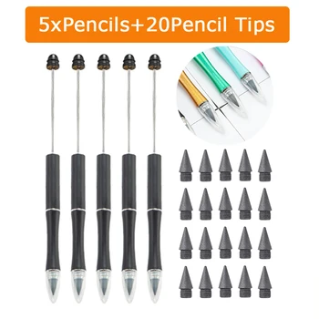 5шт карандашей и 20шт наконечников для карандашей Eternal Pencils Бескрашеный карандаш для карандашей со сменными наконечниками Everlasting Pencil
