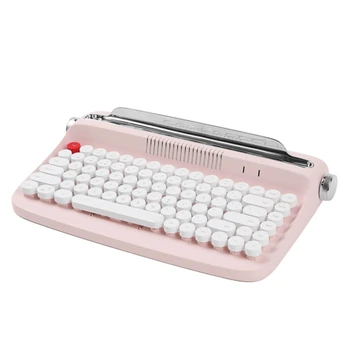 Беспроводная клавиатура Bluetooth Офисная пишущая машинка Механический планшет Универсальная Ретро клавиатура для ноутбука с круглой крышкой