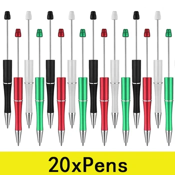 20шт Рождественская пластиковая шариковая ручка из бисера, шариковая ручка из бисера, ручки 