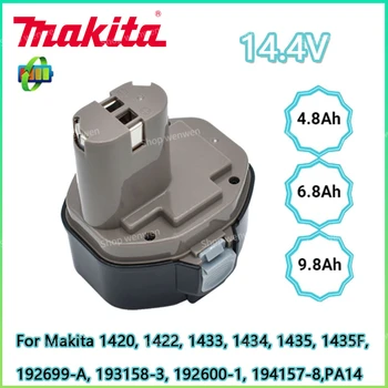 Аккумулятор Электроинструмента Makita NI-MH 100% Оригинальный 14,4 V 4800mAh 6800 mAh 9800 mAh для Makita PA14 1422 1420 192600-1 6281D 6280D