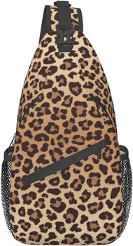 Сумка-слинг с принтом из кожи леопарда для женщин, мужчин, рюкзак через плечо, нагрудные сумки, для занятий спортом, походов, повседневный рюкзак