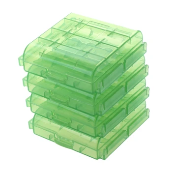 Комплект из 4 предметов, жесткий футляр для хранения батареек типа АА /ААА, зеленый