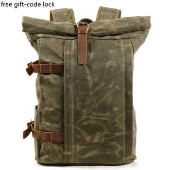 Рюкзак из холста с масляным воском Weysfor, сумка для ноутбука, Многофункциональный противоугонный Водонепроницаемый рюкзак для путешествий и отдыха на открытом воздухе