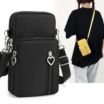 Новая модная мобильная женская сумка для телефона, универсальная мини-сумка через плечо, подвесной кошелек для монет на шее, вертикальная сумка