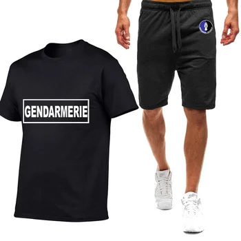 Французская жандармерия PSIG 2023 Весна-Лето Новая мужская Девятицветная футболка с короткими рукавами, Простой Повседневный модный костюм для отдыха